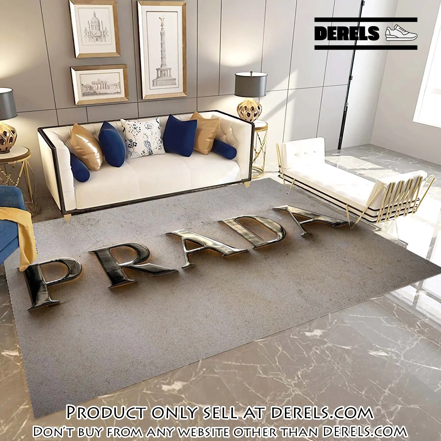 Prada logo luxury brand premium area rug carpet home decor dr2140504